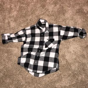 black and white checkered flannel